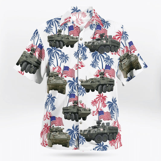 4Th Of July Hawaiian Shirts, Us Army Stryker Tank 4Th Of July Hawaiian Shirts