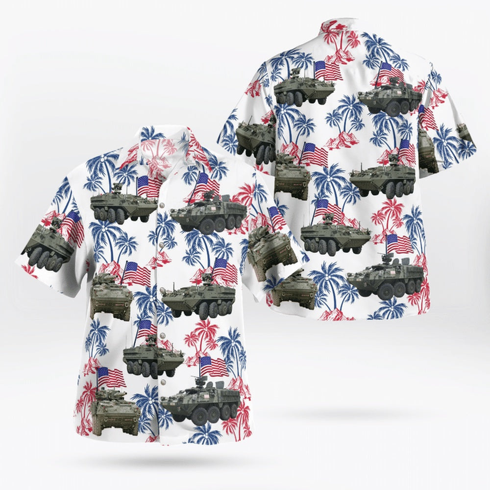 4Th Of July Hawaiian Shirts, Us Army Stryker Tank 4Th Of July Hawaiian Shirts