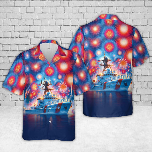 4Th Of July Hawaiian Shirts, Us Coast Guard 20 4Th Of July Hawaiian Shirt, Military Aloha Shirts