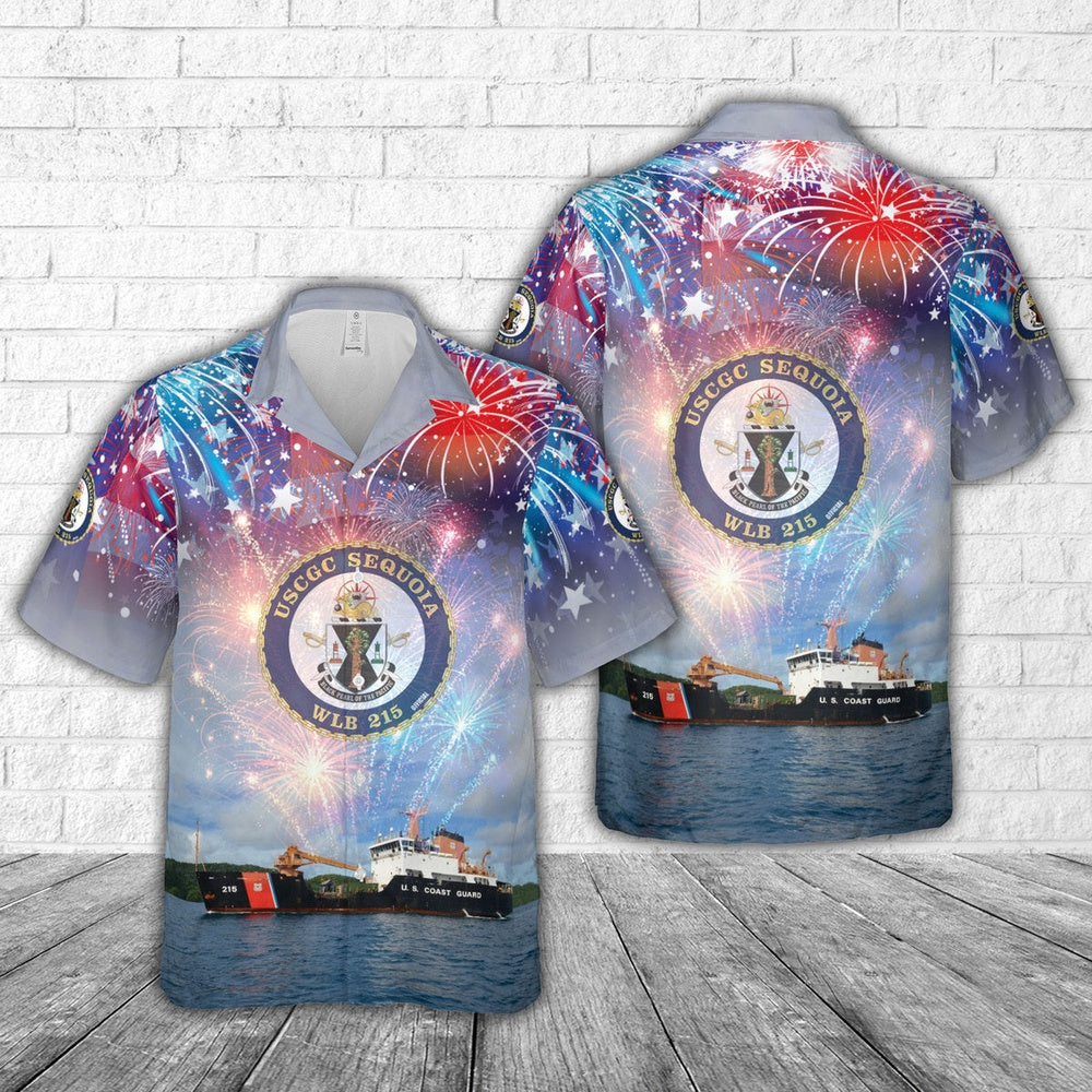 4Th Of July Hawaiian Shirts, Us Coast Guard Uscgc Sequoia (Wlb-215) 4Th Of July Hawaiian Shirt, Military Aloha Shirts