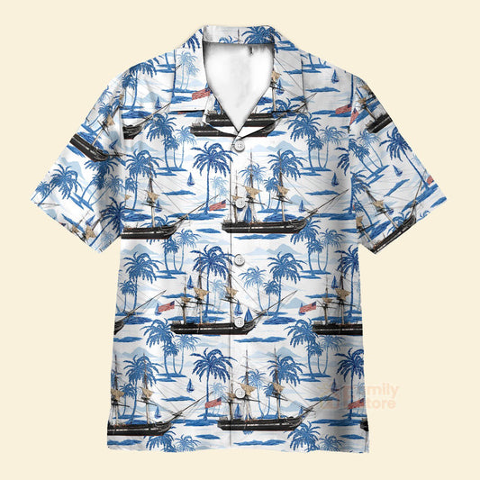 4Th Of July Hawaiian Shirts, Us Navy Uss Constitution 4Th Of July Hawaiian Shirts