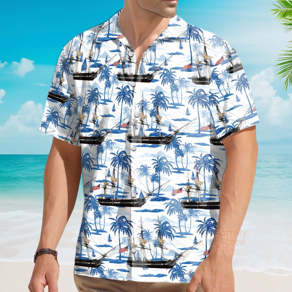 4Th Of July Hawaiian Shirts, Us Navy Uss Constitution 4Th Of July Hawaiian Shirts