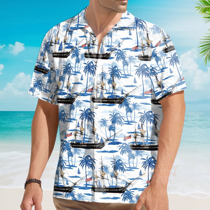 4Th Of July Hawaiian Shirts, Us Navy Uss Constitution 4Th Of July Hawaiian Shirts