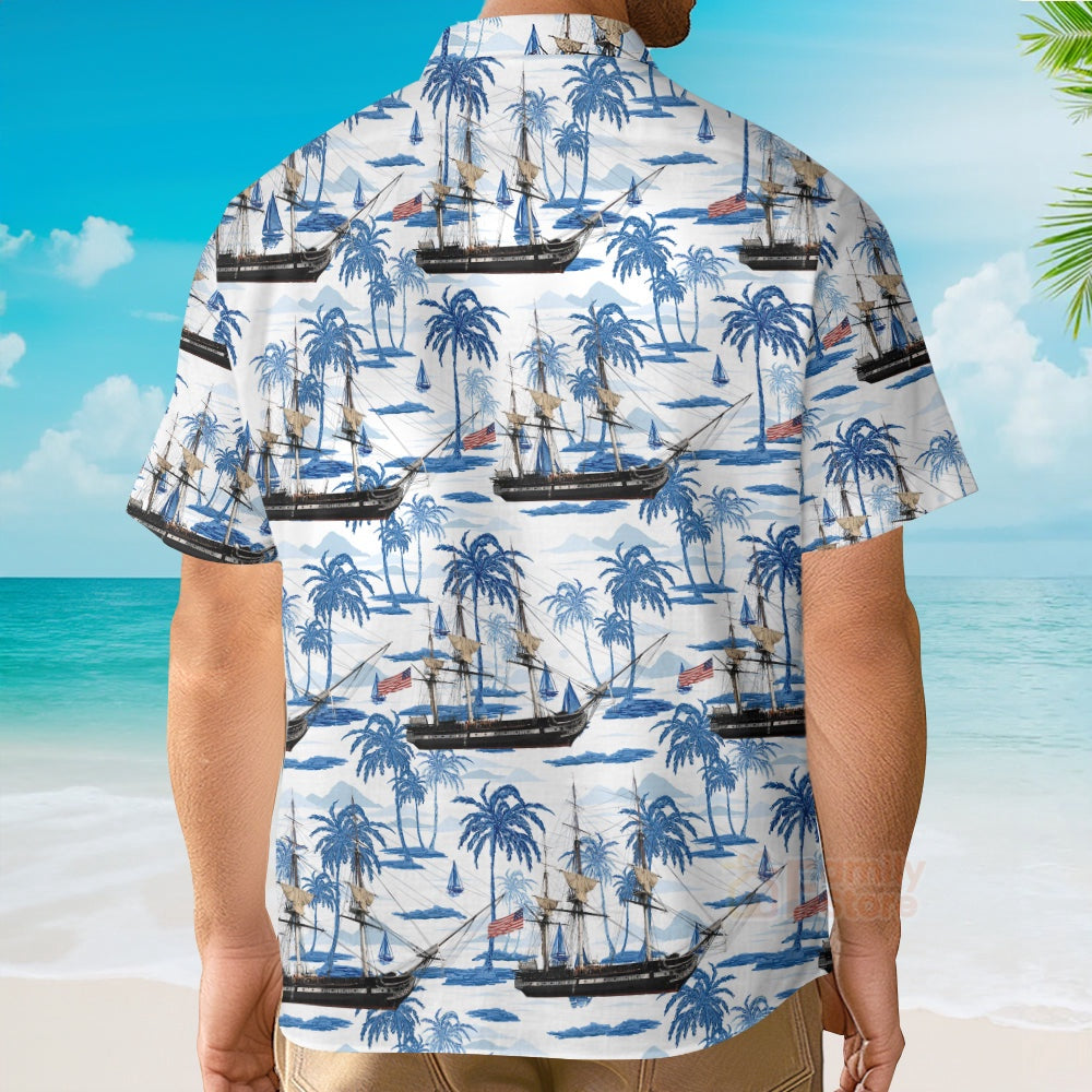 4Th Of July Hawaiian Shirts, Us Navy Uss Constitution 4Th Of July Hawaiian Shirts