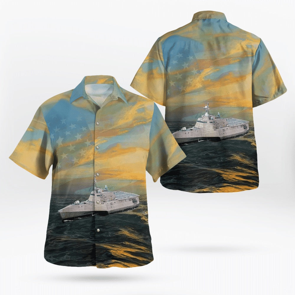 4Th Of July Hawaiian Shirts, Us Navy Uss Coronado (Lcs-4) 4Th Of July Hawaiian Shirts