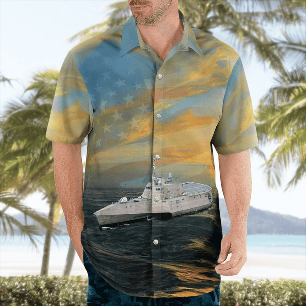4Th Of July Hawaiian Shirts, Us Navy Uss Coronado (Lcs-4) 4Th Of July Hawaiian Shirts