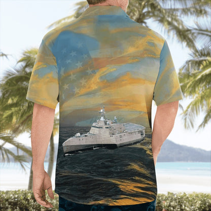 4Th Of July Hawaiian Shirts, Us Navy Uss Coronado (Lcs-4) 4Th Of July Hawaiian Shirts
