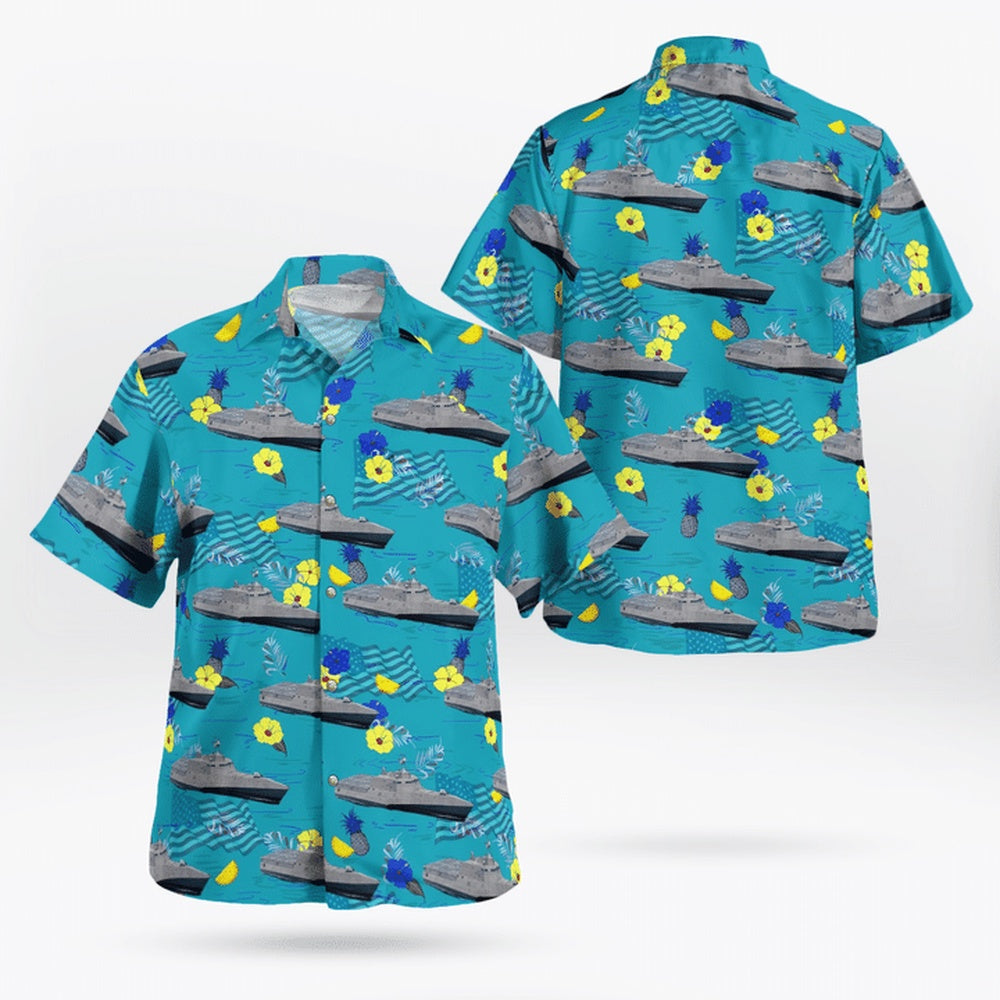 4Th Of July Hawaiian Shirts, Us Navy Uss Jackson (Lcs-6) 4Th Of July Hawaiian Shirts