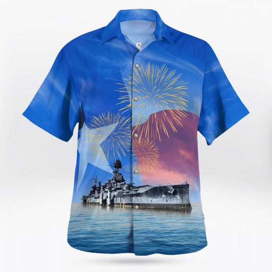 4Th Of July Hawaiian Shirts, Us Navy Uss Texas (Bb-35) 4Th Of July Hawaiian Shirts