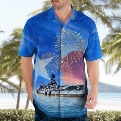 4Th Of July Hawaiian Shirts, Us Navy Uss Texas (Bb-35) 4Th Of July Hawaiian Shirts