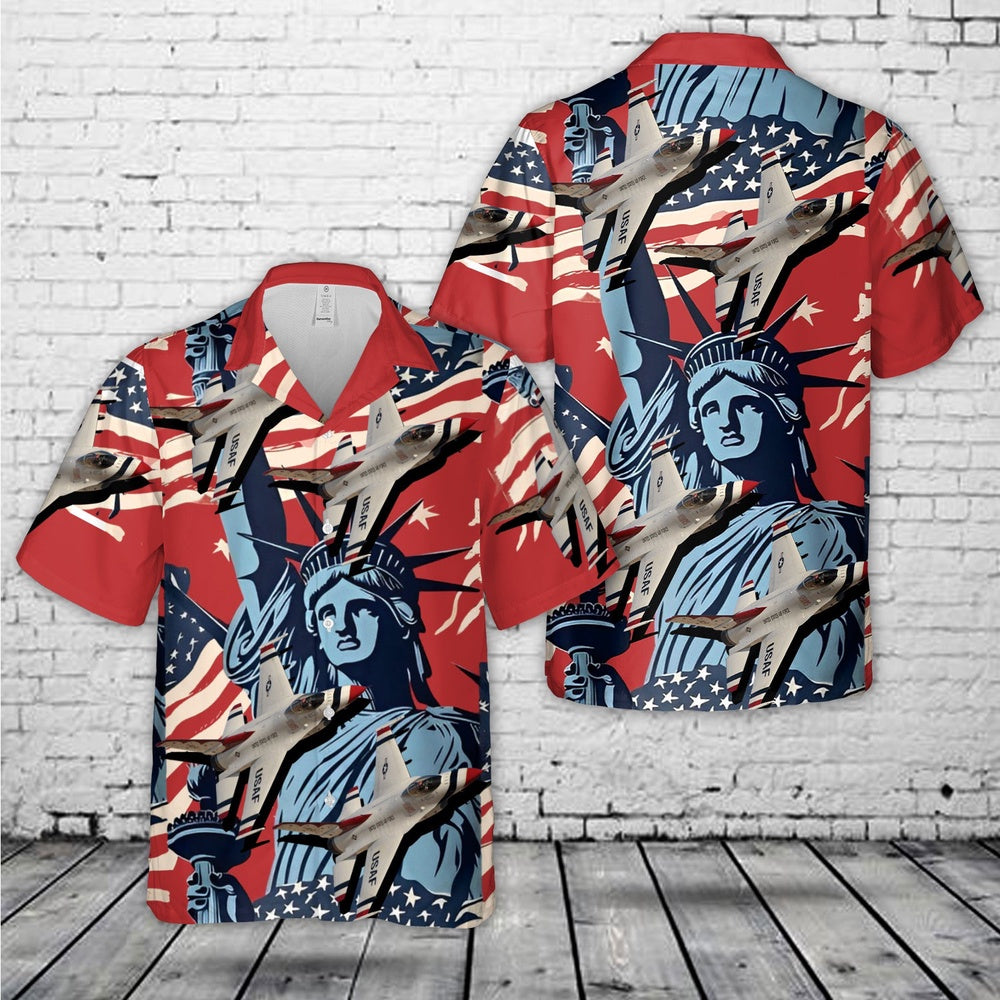 4Th Of July Hawaiian Shirts, Usaf Thunderbirds Lockheed Martin F-16Cm Fighting Falcon 4Th Of July Hawaiian Shirt, Military Aloha Shirts