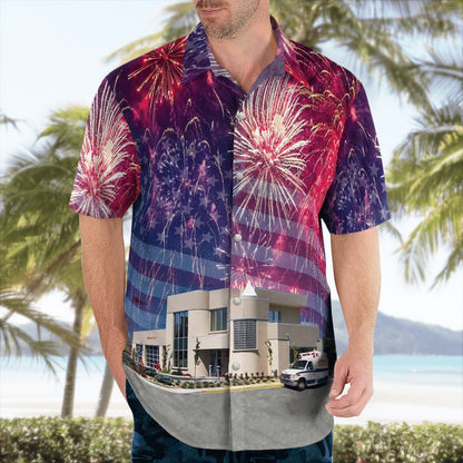 4Th Of July Hawaiian Shirts, Wenatchee, Washington, Lifeline Ambulance Hawaii Shirts