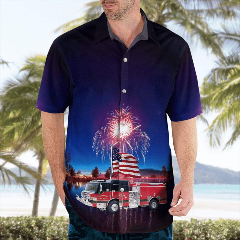 4Th Of July Hawaiian Shirts, Westmont, Illinois, Westmont Fire Department Hawaii Shirts