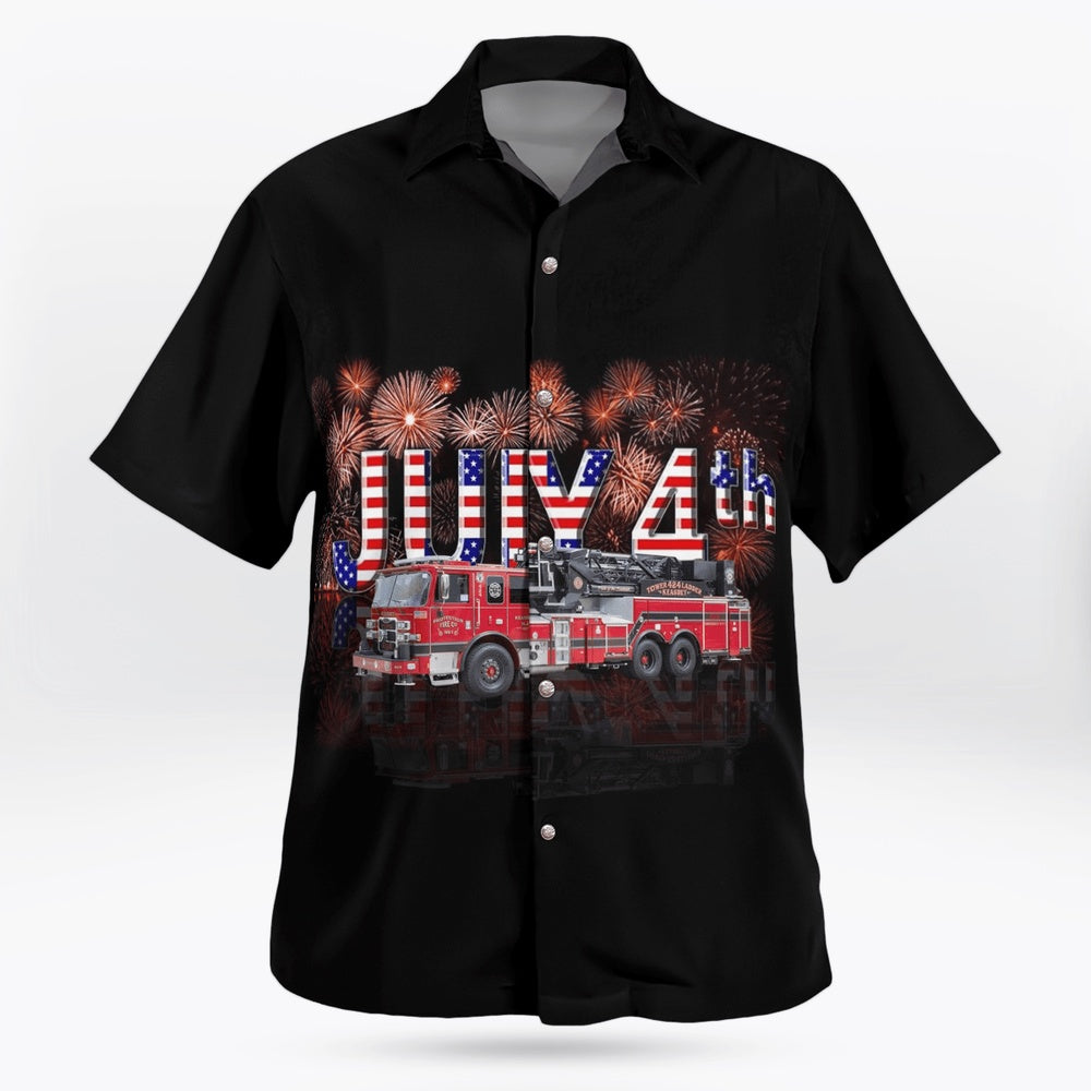 4Th Of July Hawaiian Shirts, Woodbridge Township Fire District No4 Hawaii Shirts