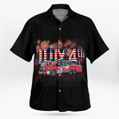 4Th Of July Hawaiian Shirts, Woodbridge Township Fire District No4 Hawaii Shirts