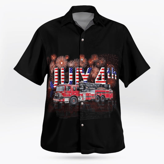 4Th Of July Hawaiian Shirts, Woodbridge Township Fire District No4 Hawaii Shirts