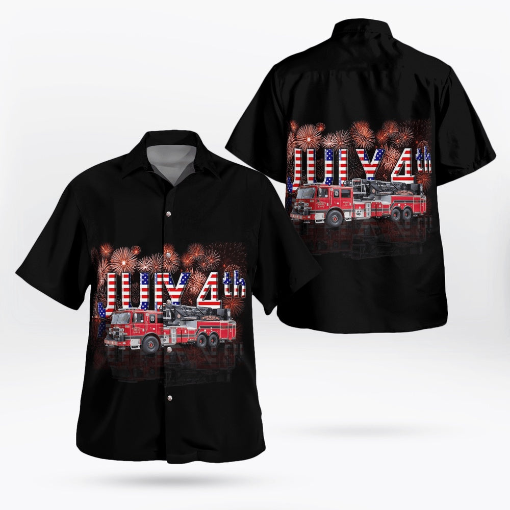 4Th Of July Hawaiian Shirts, Woodbridge Township Fire District No4 Hawaii Shirts