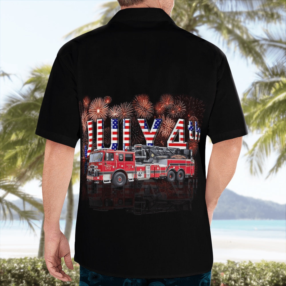 4Th Of July Hawaiian Shirts, Woodbridge Township Fire District No4 Hawaii Shirts