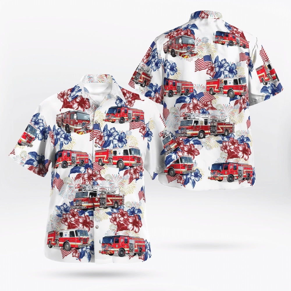 4Th Of July Hawaiian Shirts, Zephyrhills Fire Department, Florida 4Th Of July Hawaiian Shirts