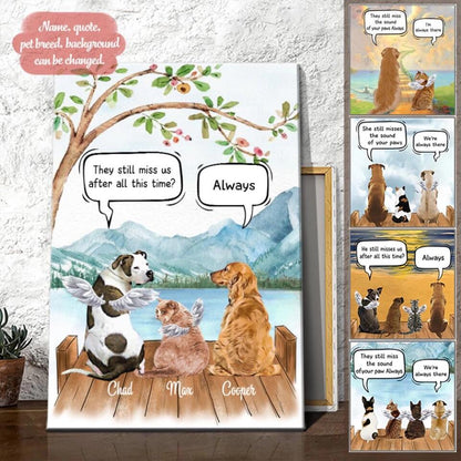 Excoolent Custom Canvas Prints / Poster Printing for Friend/Pet Lovers, Amazing Gift With Personalized Dogs/Cats & Name - Pet conversation