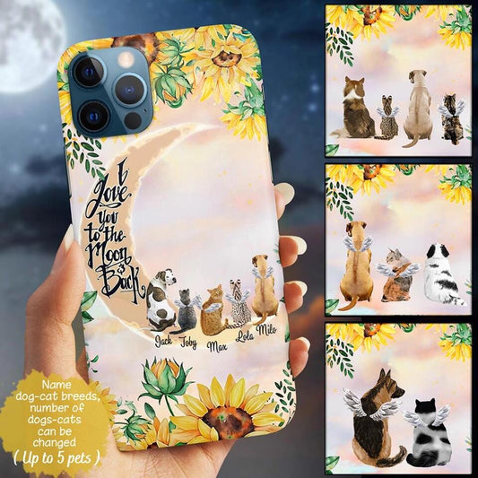 Custom Phone Case For Pet Lovers - Best Gift With Personalized Pets - Dogs With Cats On The Moon