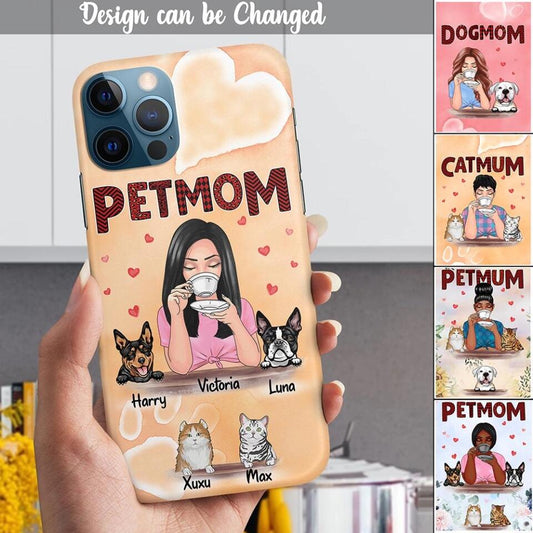 Personalized - Skinny Pet Mom Mum - Summer Version - Choose up to 5 Pets Phone Case
