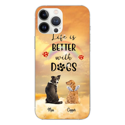 Custom Phone Case For Dog Cat Lovers - Special Gift With Personalized Pet Breeds Names Text Background