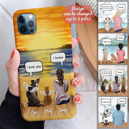 Custom Phone Case For Pet Lovers - Best Gift With Custom Names, Dogs, Cats - Skinny Mom/Dad's Conversation with Pets - Up To 3 Pets/Dogs/Cats