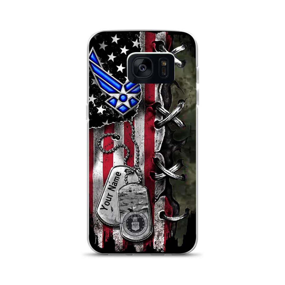 Military Phone Cases - American Flag Case - Custom Logo US AM, NV - Veteran Phone Cases - United States Armed Forces