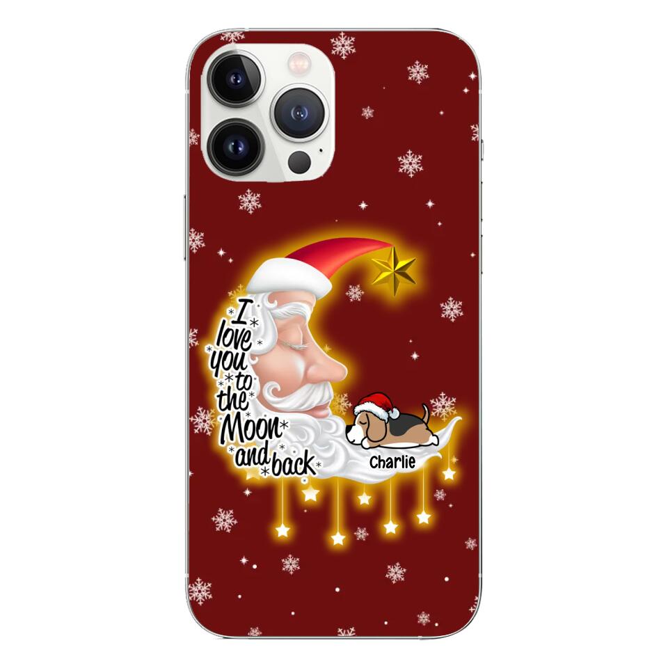 Custom Phonecase for Pet Lovers - Christmas Gift with Personalized Moon Names Pets Breed - Choose up to 7 Pets Dogs Cats