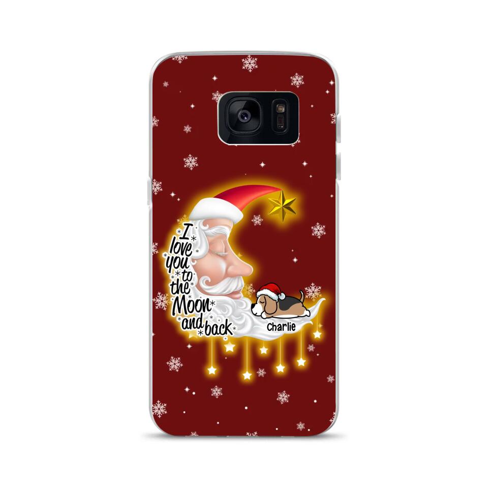 Custom Phonecase for Pet Lovers - Christmas Gift with Personalized Moon Names Pets Breed - Choose up to 7 Pets Dogs Cats