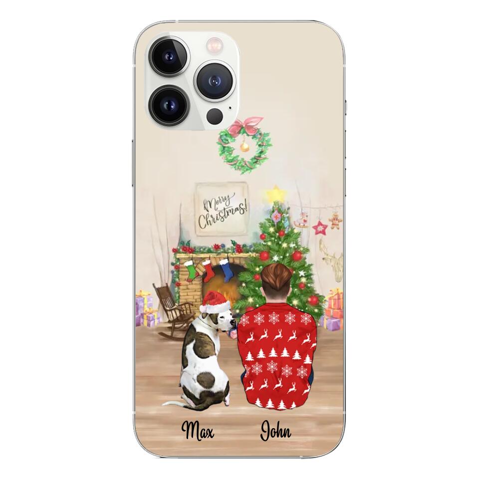 Personalized Christmas Phone Case For Pet Lovers - Best Gift - Dad Or Mom with Pets - Choose Up To 3 Pets Dogs Cats