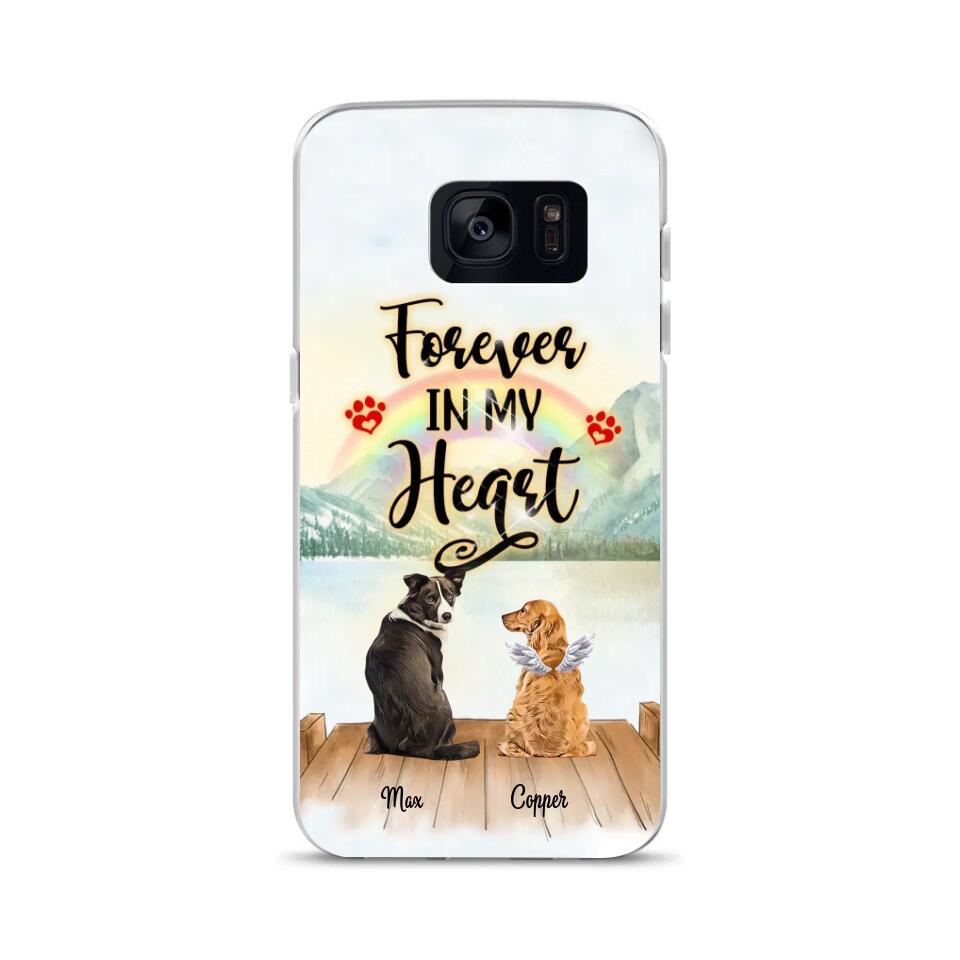 Custom Phone Case For Pet Lovers - Best Gift With Personalized Names, Dogs, Cats - Forever In My Heart - Up To 4 Pets