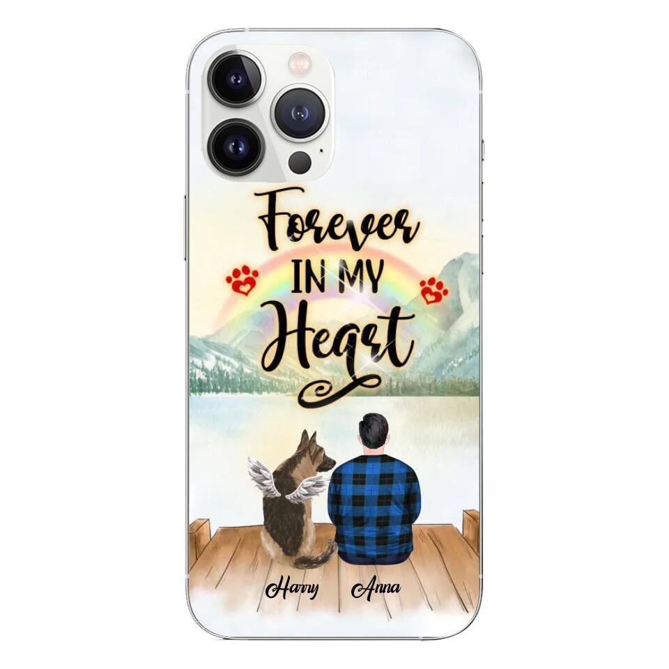 Custom Phone Case For Pet Lovers - Best Gift With Personalized Names, Dogs, Cats - Dad & Mom With 2 Pets - Forever In My Heart