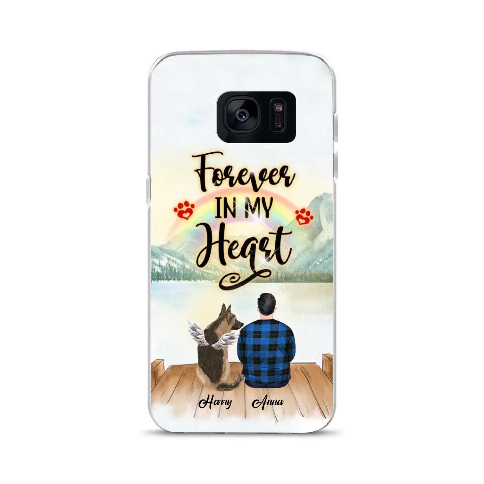 Custom Phone Case For Pet Lovers - Best Gift With Personalized Names, Dogs, Cats - Dad & Mom With 2 Pets - Forever In My Heart