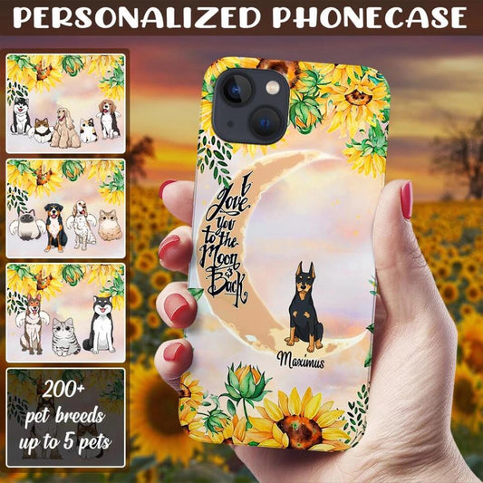 Custom Dog Phone Case - Personalized Dog Phone Case - Cat Phone Case - Gift For Friends - I Love You To The Moon And Back - Art PetsCustom Dog Phone Case - Personalized Dog Phone Case - Cat Phone Case - Gift For Friends - I Love You To The Moon And Back - Art Pets