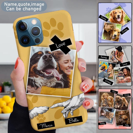 Personalized Phone Case for Dog Lovers Cat Lovers Unique gift with Personalized Name Quotes - Upload your image (up to 4 images)