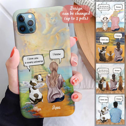 Personalized Mom's Conversation with Pets - Choose up to 3 Pets Phone Case