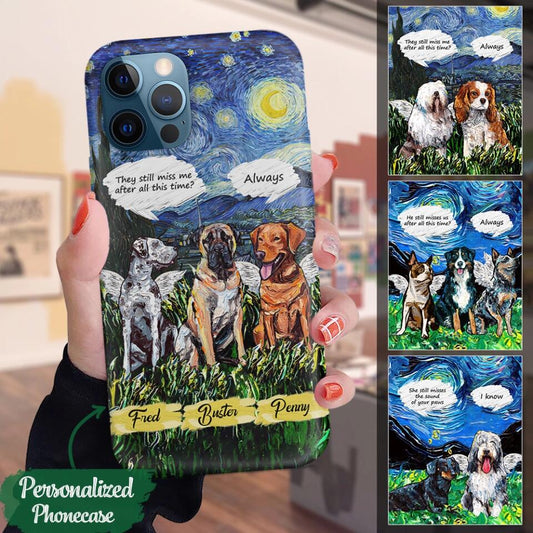 Custom Phone Case For Pet Lovers - Best Gift With Custom Names, Dogs, Cats, Conversation Oil Painting - Up To 3 Pets