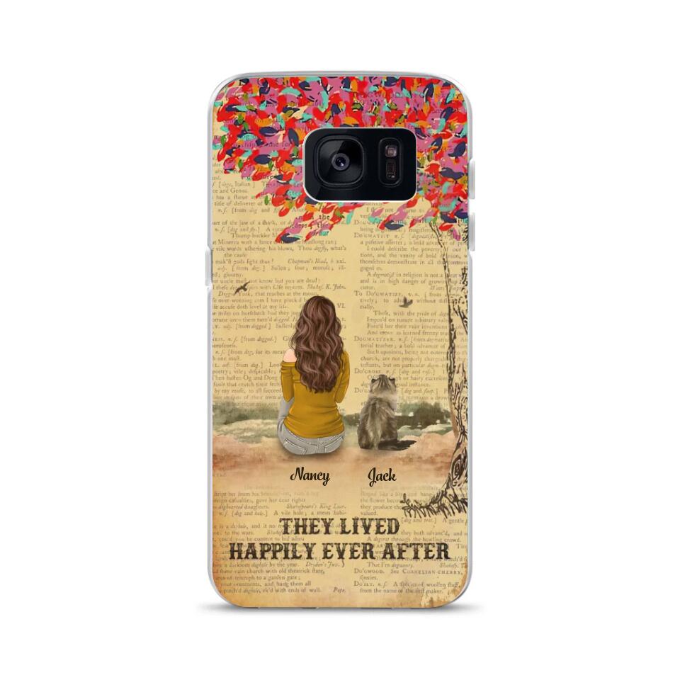 Custom Phone Case For Her - Unique Gift With Personalized Pets - Mom & Pets Sit Under A Tree