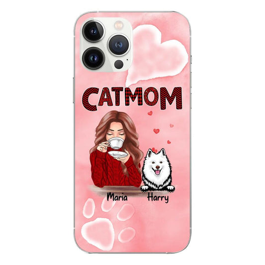 American Eskimo Custom Phone Case Dog Mom For Pet Lovers - Best Gift With Personalized Names Dogs Cats - Case For iPhone Samsung