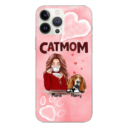 Basset Hound Custom Phone Case Dog Mom For Pet Lovers - Best Gift With Personalized Names Dogs Cats - Case For iPhone Samsung
