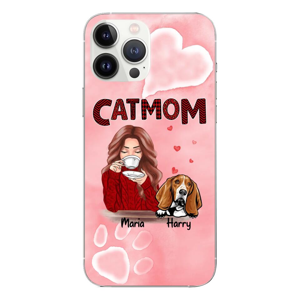 Basset Hound Custom Phone Case Dog Mom For Pet Lovers - Best Gift With Personalized Names Dogs Cats - Case For iPhone Samsung