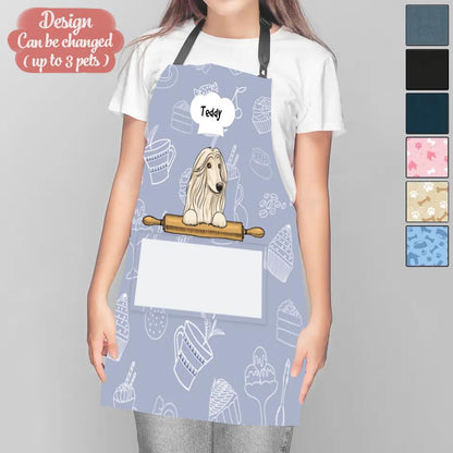 Afghan Hound Custom Apron - Personalized Afghan Hound Funny Pet If It Hits The Floor It's Mine - Kitchen Apron For Dogs Lovers