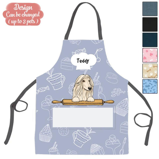 Afghan Hound Custom Apron - Personalized Afghan Hound Funny Pet If It Hits The Floor It's Mine - Kitchen Apron For Dogs Lovers