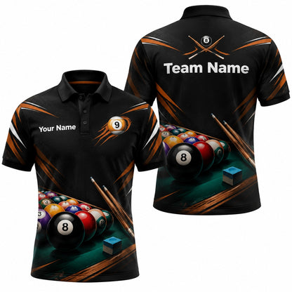 8 Ball Rack And Cues Sport Personalized Billiard Polo Shirt