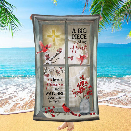 A Big Piece Of My Heart Hummingbird Beach Towel - Christian Beach Towel - Religious Beach Towel