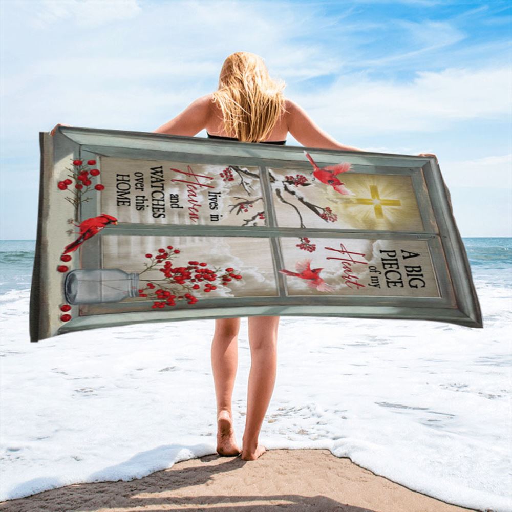A Big Piece Of My Heart Hummingbird Beach Towel - Christian Beach Towel - Religious Beach Towel