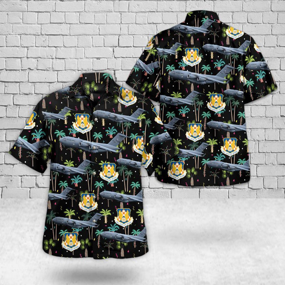 Air Force Hawaiian Shirt, C-17 Globemaster III 105th Airlift Wing New York Air National Guard Hawaiian Shirt, Airplane Hawaiian Shirt