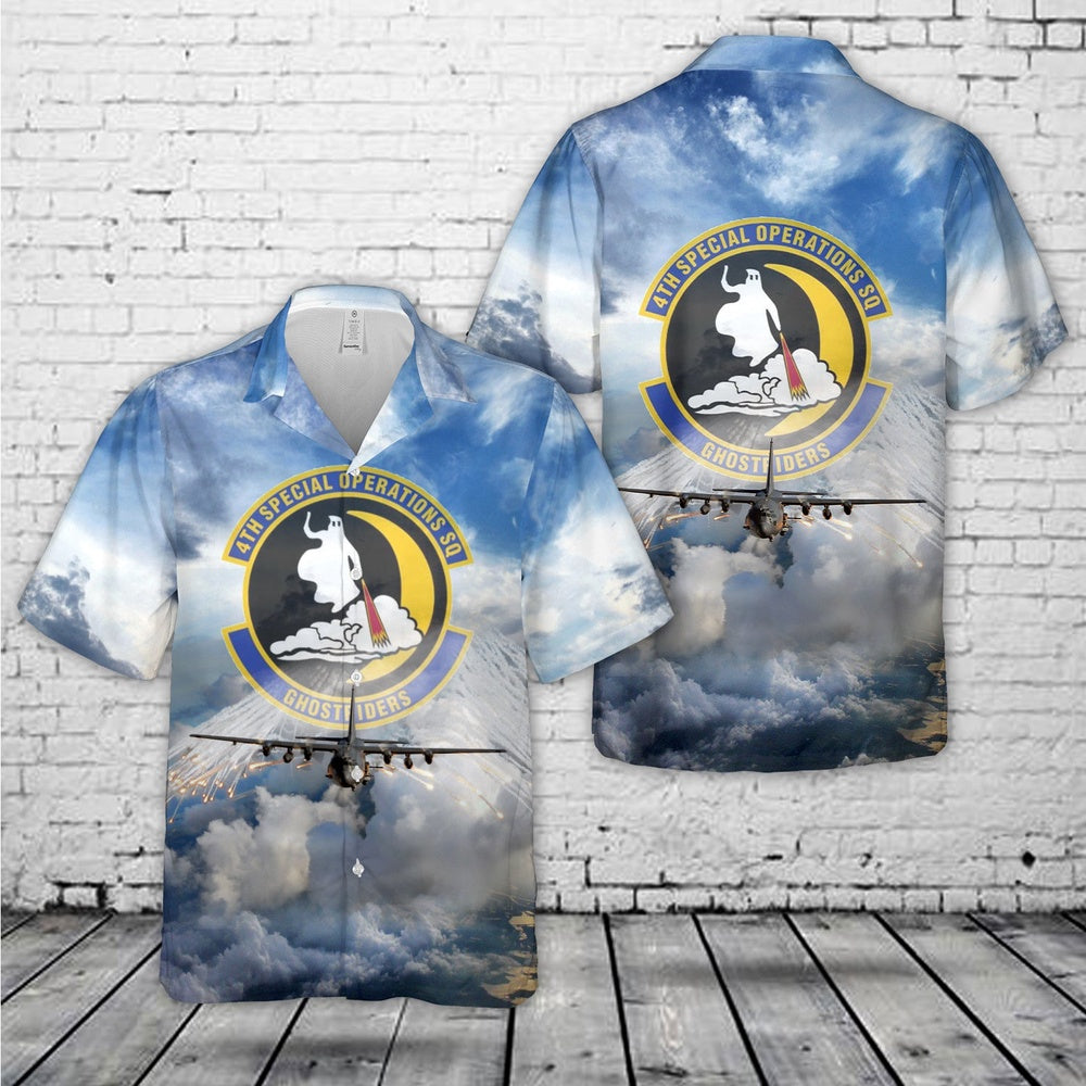 Air Force Hawaiian Shirt, Hurlburt Field, Florida, US Air Force 4th Special Operations Squadron AC-130U ''Spooky'' gunship Hawaiian Shirt